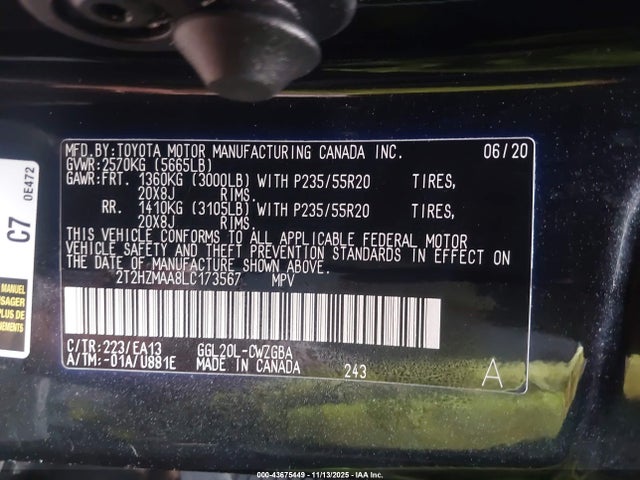Продажа на аукционе авто 2020 Lexus Rx 350, vin: 2T2HZMAA8LC173567, номер лота: 43675449