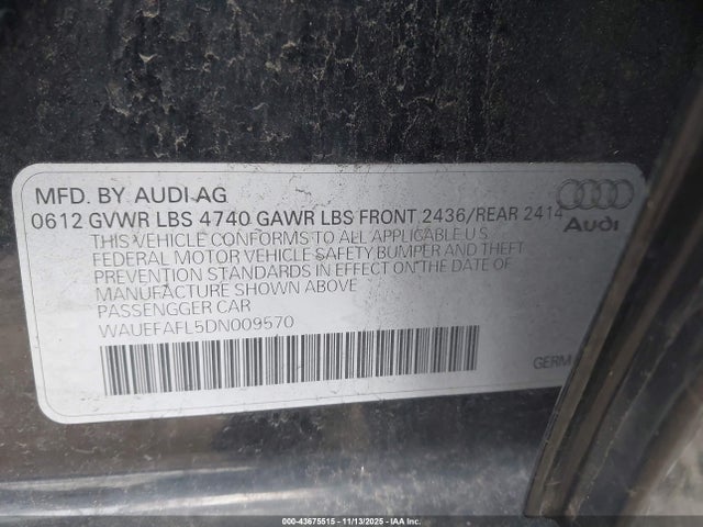 2013 AUDI A4 WAUEFAFL5DN009570 Photo 8
