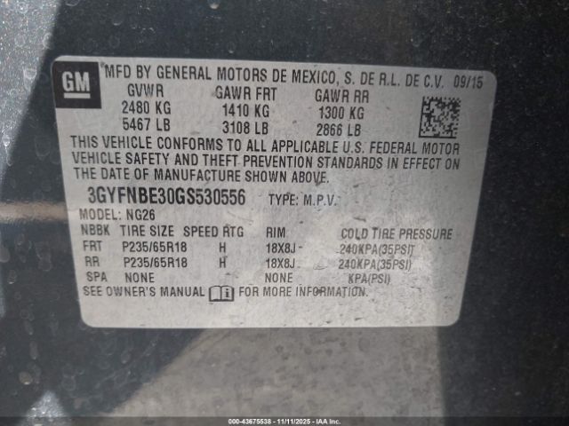 2016 CADILLAC SRX 3GYFNBE30GS530556 Photo 8