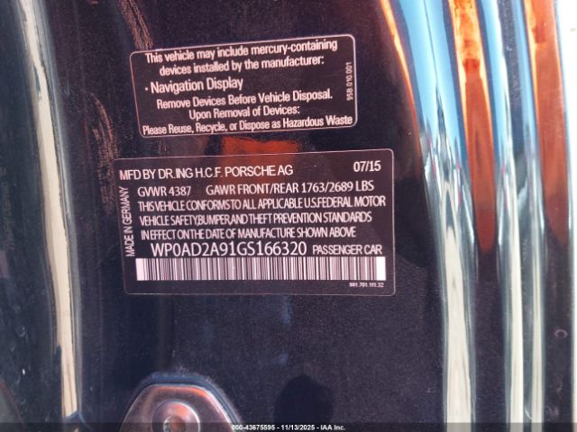 2016 PORSCHE 911 WP0AD2A91GS166320 Photo 8