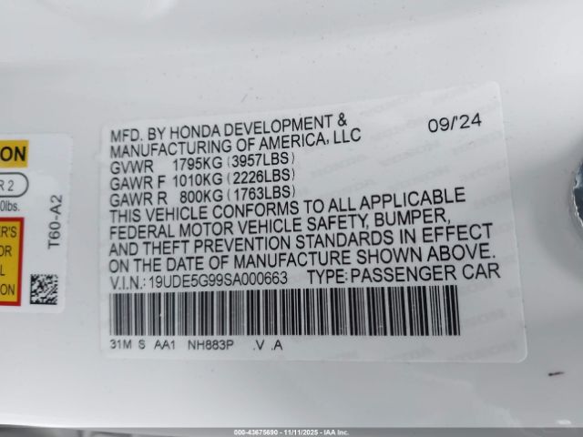 2025 ACURA INTEGRA 19UDE5G99SA000663 Photo 8