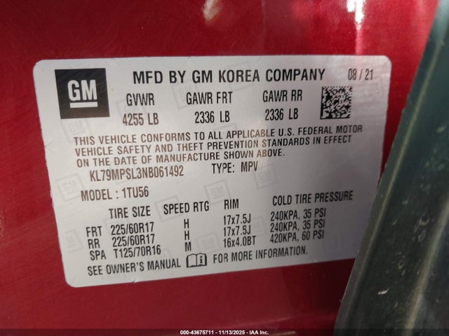 2022 CHEVROLET TRAILBLAZER KL79MPSL3NB061492 Photo 8