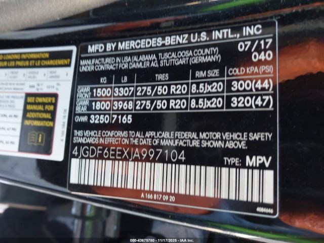 2018 MERCEDES-BENZ GLS 450 4JGDF6EEXJA997104 Photo 8