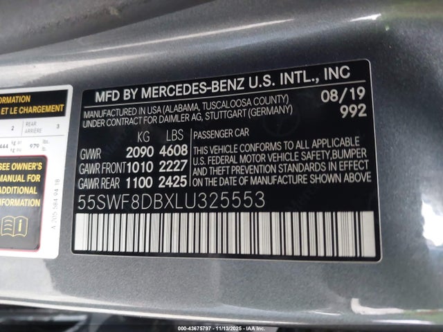 55SWF8DBXLU325553 Mercedes-Benz C 300