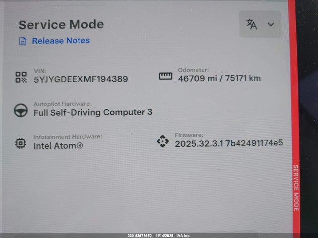 2021 TESLA MODEL Y 5YJYGDEEXMF194389 Photo 6