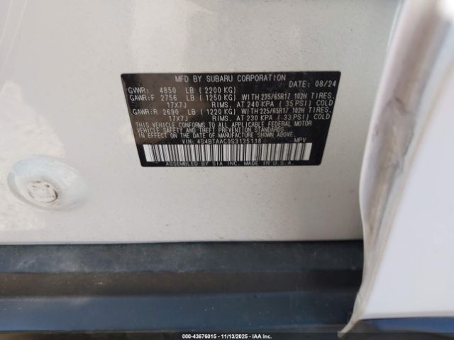 2025 SUBARU OUTBACK 4S4BTAAC0S3135118 Photo 8