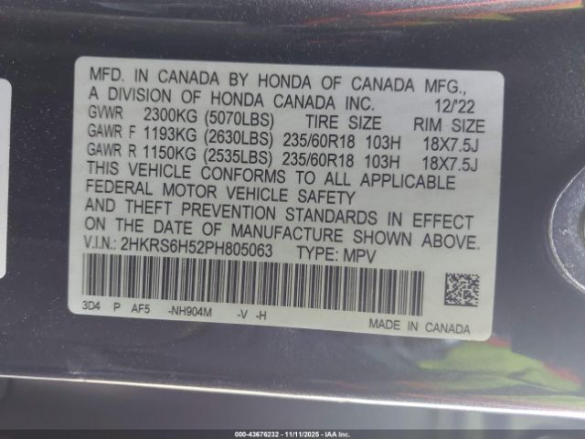 2023 HONDA CR-V HYBRID 2HKRS6H52PH805063 Photo 8