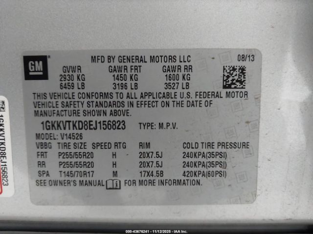 2014 GMC ACADIA 1GKKVTKD8EJ156823 Photo 8