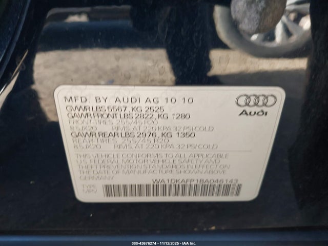 2011 AUDI Q5 WA1DKAFP1BA046143 Photo 8