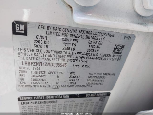 2022 BUICK ENVISION LRBFZNR42ND009946 Photo 8