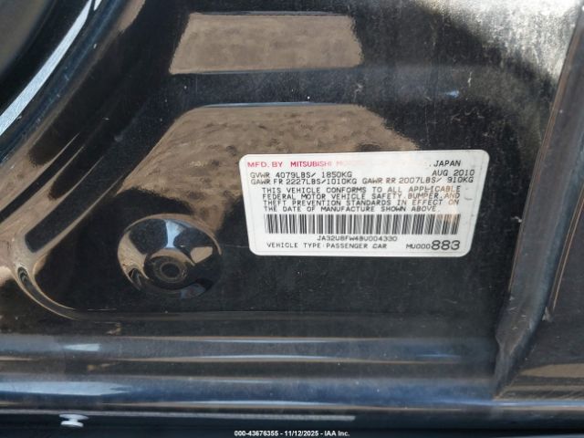 2011 MITSUBISHI LANCER JA32U8FW4BU004330 Photo 8