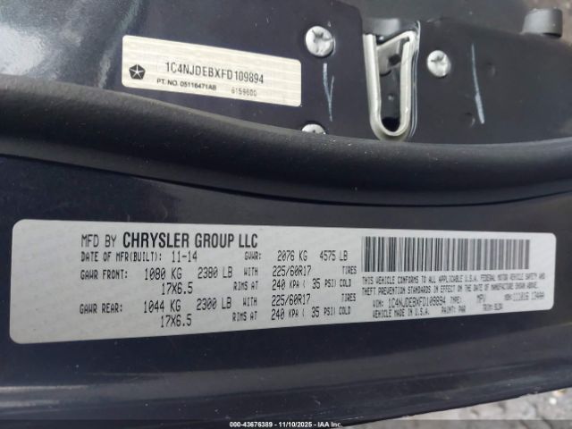 2015 JEEP COMPASS 1C4NJDEBXFD109894 Photo 8
