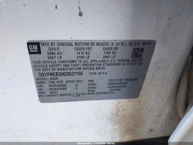 2016 CADILLAC SRX 3GYFNCE38GS527166 Photo 8