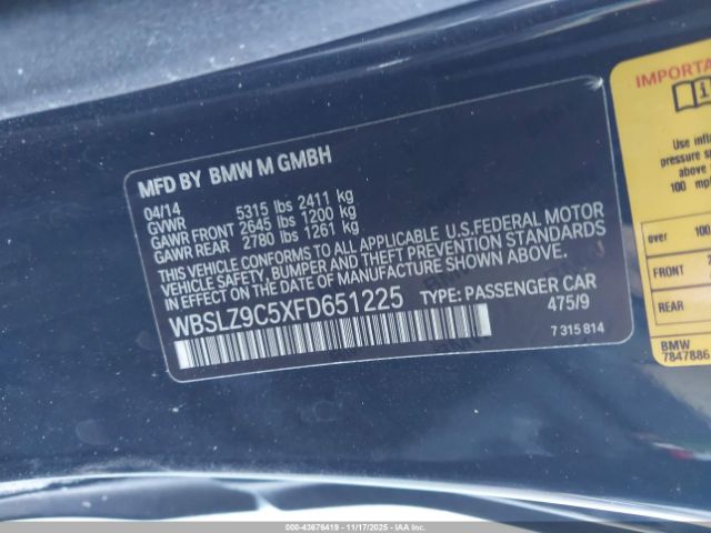 2015 BMW M6 WBSLZ9C5XFD651225 Photo 8