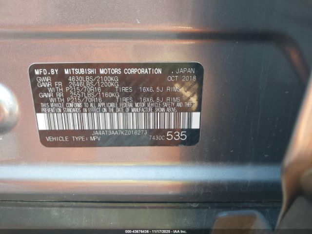 2019 MITSUBISHI ECLIPSE CROSS JA4AT3AA7KZ016273 Photo 8