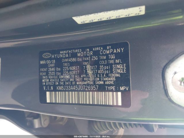 2018 HYUNDAI TUCSON KM8J33A45JU726957 Photo 8