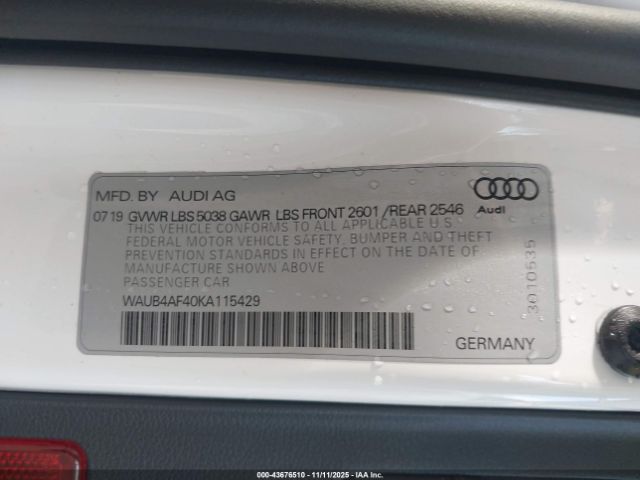 2019 AUDI S4 WAUB4AF40KA115429 Photo 8