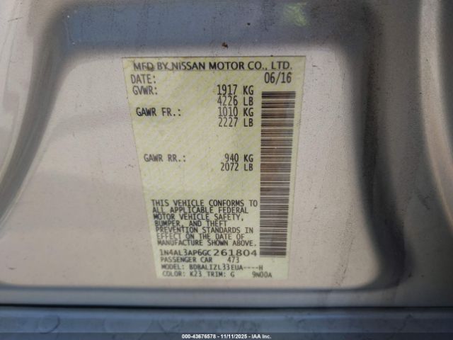 2016 NISSAN ALTIMA 1N4AL3AP6GC261804 Photo 8