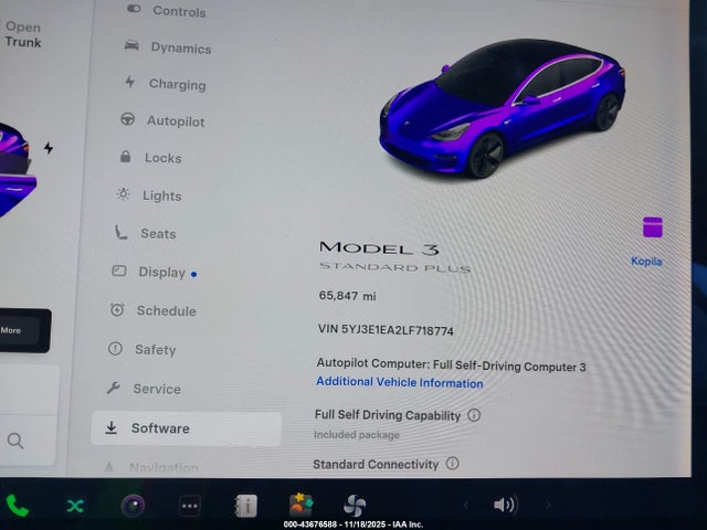Tesla Model 3 Standard Range Plus Rear-wheel Drive/standard Range Rear-wheel Drive 2020 5YJ3E1EA2LF718774 Image 16
