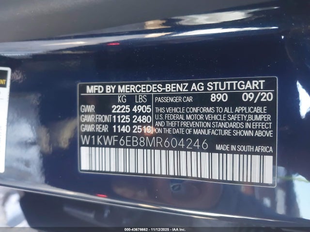 W1KWF6EB8MR604246 Mercedes-Benz Amg C 43 4matic