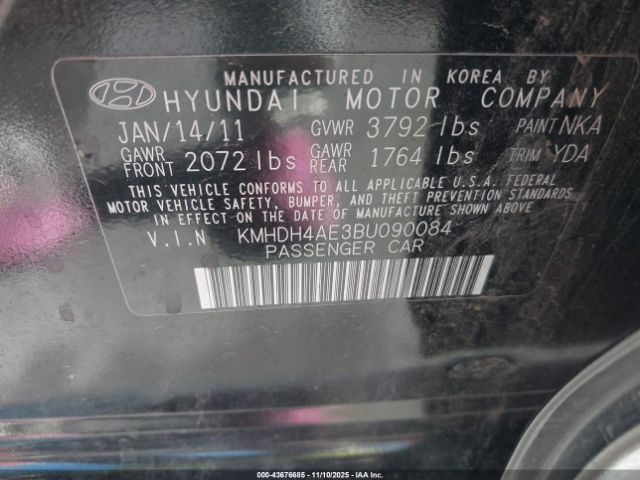 2011 HYUNDAI ELANTRA KMHDH4AE3BU090084 Photo 8