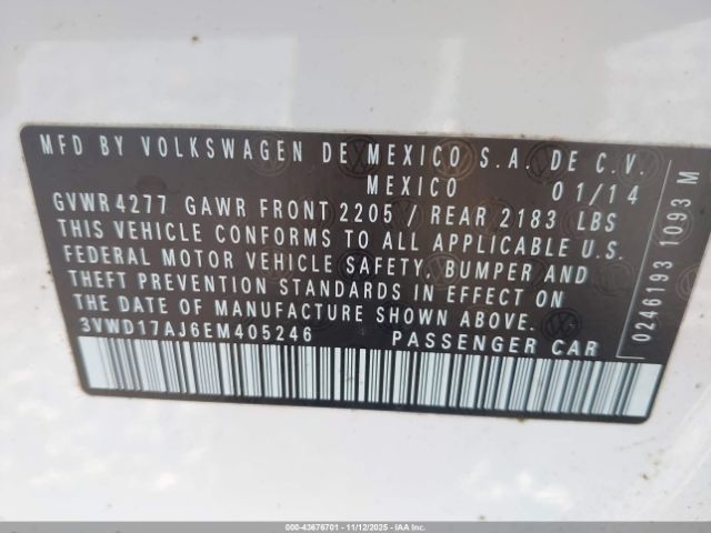 2014 VOLKSWAGEN JETTA 3VWD17AJ6EM405246 Photo 8