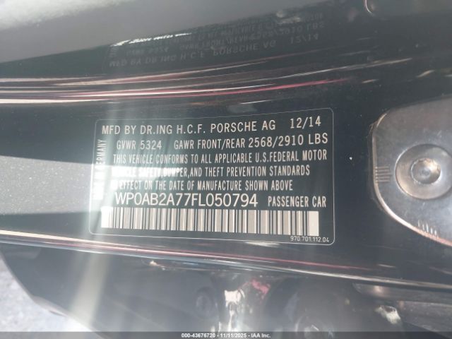 2015 PORSCHE PANAMERA WP0AB2A77FL050794 Photo 8