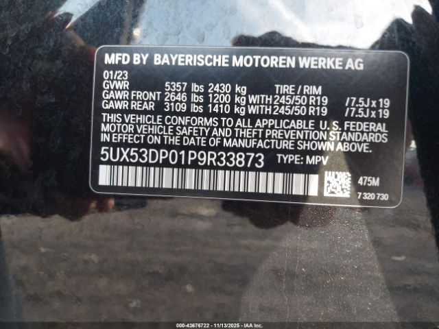 2023 BMW X3 5UX53DP01P9R33873 Photo 8