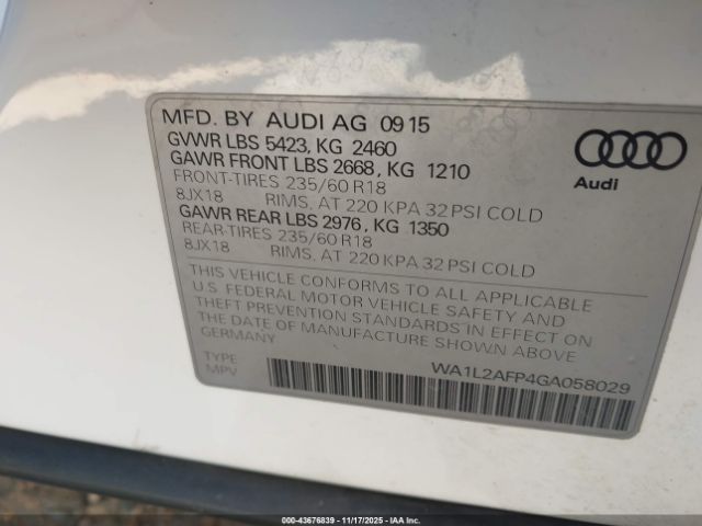 2016 AUDI Q5 WA1L2AFP4GA058029 Photo 8