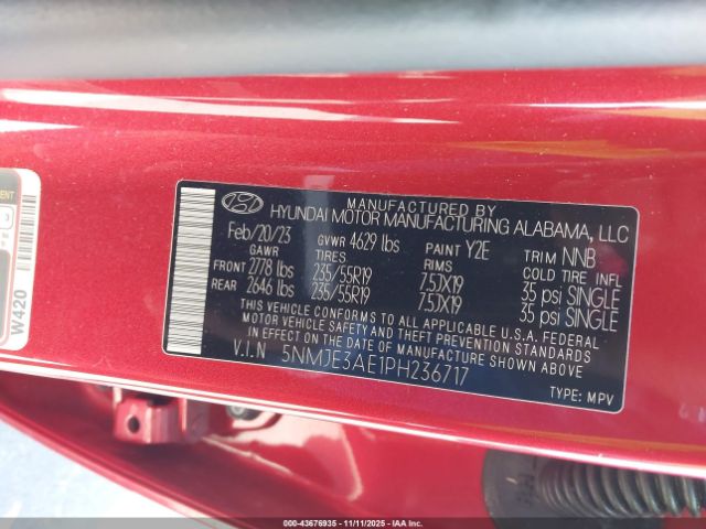 2023 HYUNDAI TUCSON 5NMJE3AE1PH236717 Photo 8