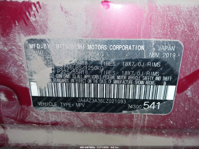 2020 MITSUBISHI OUTLANDER JA4AZ3A36LZ021093 Photo 8