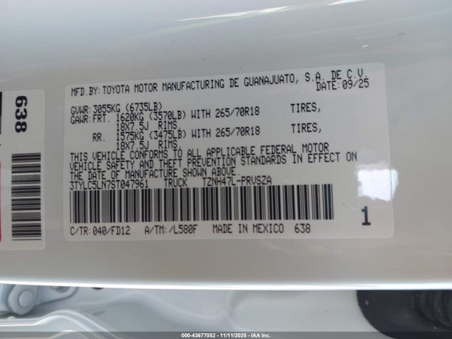 3TYLC5LN7ST047961 Toyota Tacoma Hybrid Trd Off Road