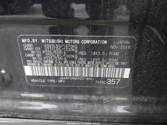 2017 MITSUBISHI OUTLANDER SPORT JA4AP3AWXHZ018561 Photo 8