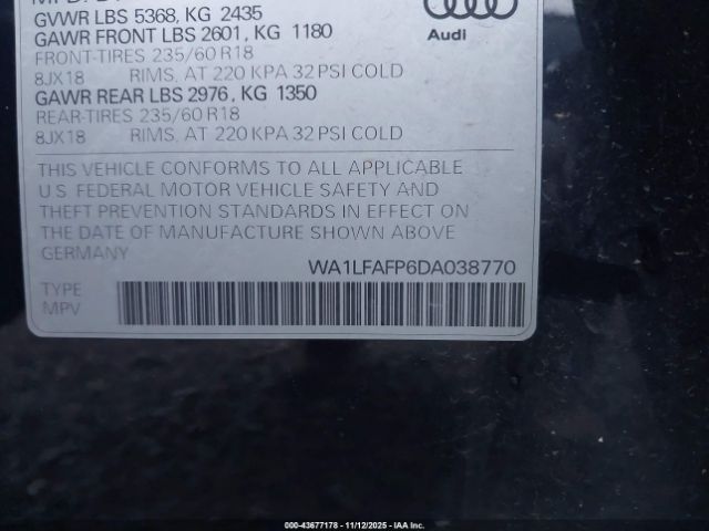 2013 AUDI Q5 WA1LFAFP6DA038770 Photo 8