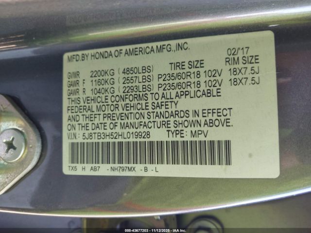 2017 ACURA RDX 5J8TB3H52HL019928 Photo 8