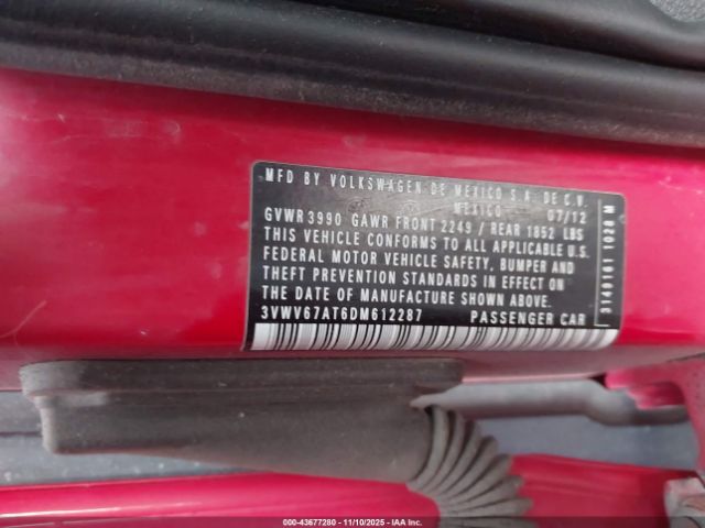 2013 VOLKSWAGEN BEETLE 3VWV67AT6DM612287 Photo 8