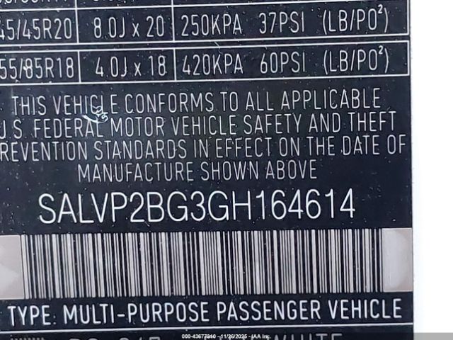 2016 LAND ROVER RANGE ROVER EVOQUE SALVP2BG3GH164614 Photo 8