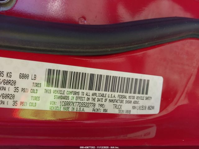 2013 RAM 1500 1C6RR7KT7DS522770 Photo 8