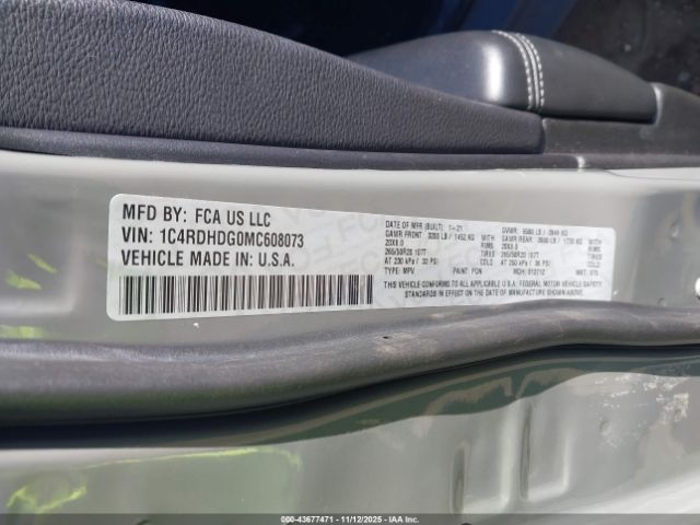 2021 DODGE DURANGO 1C4RDHDG0MC608073 Photo 8