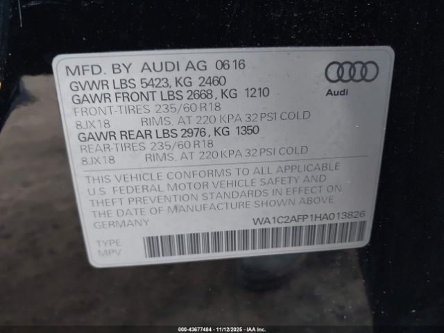2017 AUDI Q5 WA1C2AFP1HA013826 Photo 8
