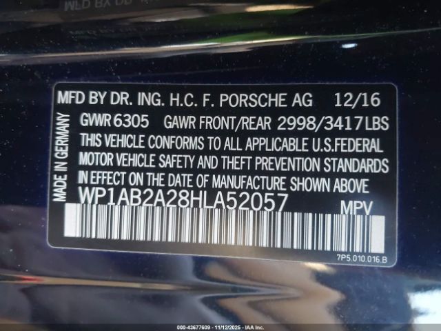 2017 PORSCHE CAYENNE WP1AB2A28HLA52057 Photo 8