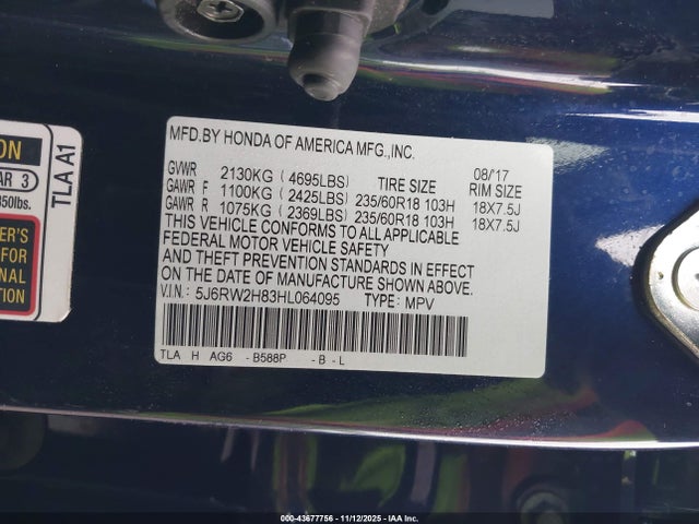Honda CR-V 2017 5J6RW2H83HL064095 Image 19
