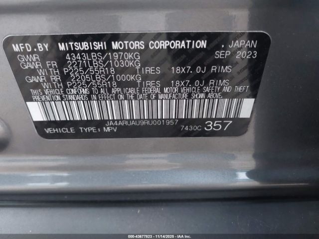 2024 MITSUBISHI OUTLANDER SPORT JA4ARUAU9RU001957 Photo 8