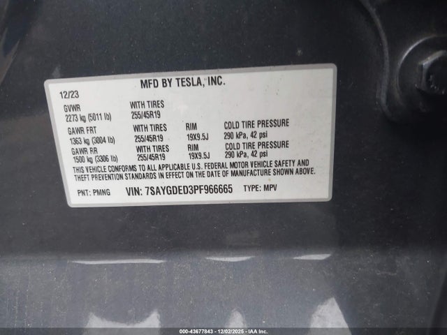 2023 TESLA MODEL Y 7SAYGDED3PF966665 Photo 8