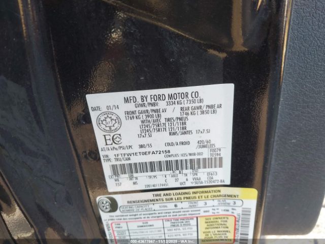 2014 FORD F-150 1FTFW1ET0EFA72158 Photo 8