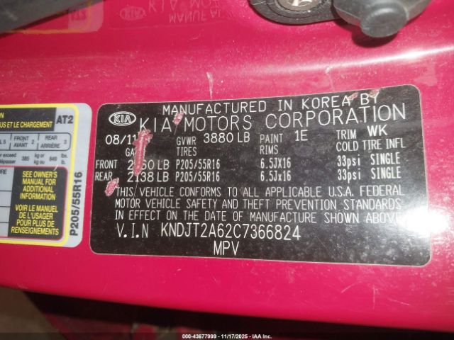 2012 KIA SOUL KNDJT2A62C7366824 Photo 8