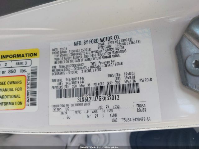 2016 LINCOLN MKZ HYBRID 3LN6L2LU7GR632012 Photo 8