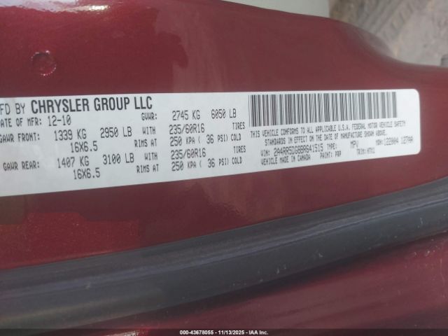 2011 CHRYSLER TOWN & COUNTRY 2A4RR5DG8BR641515 Photo 8