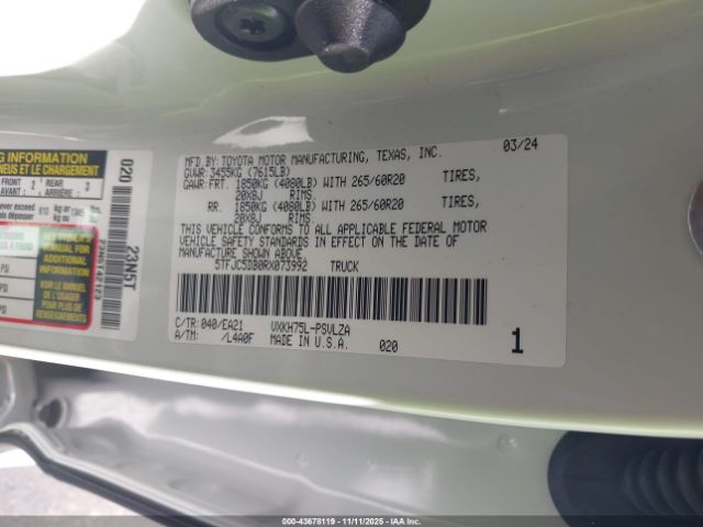 2024 TOYOTA TUNDRA HYBRID 5TFJC5DB0RX073992 Photo 8