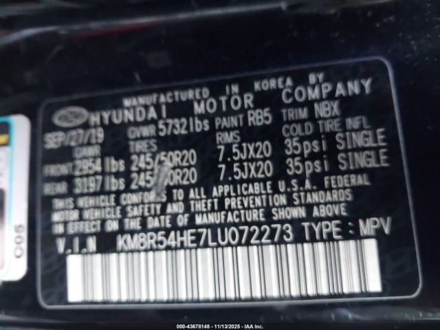 2020 HYUNDAI PALISADE KM8R54HE7LU072273 Photo 8